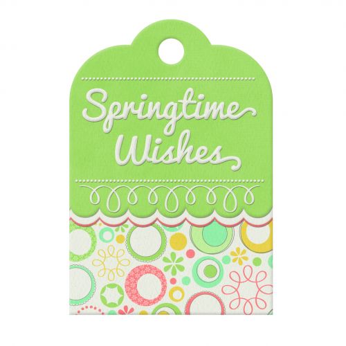 We R Memory Keepers - Simply Spring - Embossed Tag - Wishes
